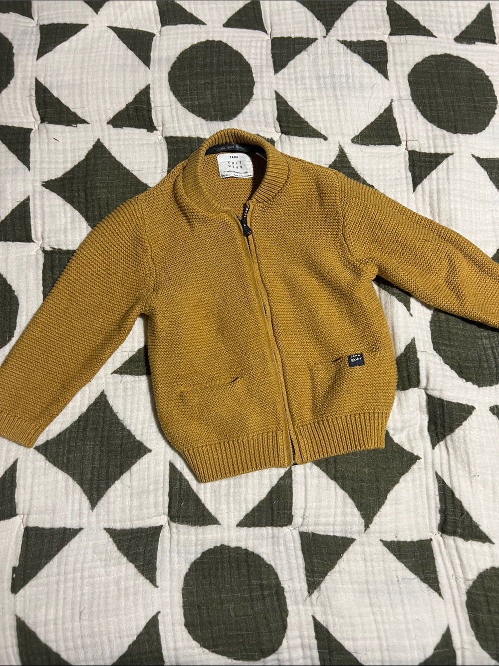 Zara Mustard Knit Zip Up